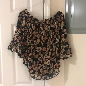 Off The Shoulder Floral Blouse